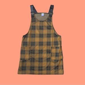 Plaid Overall Dress